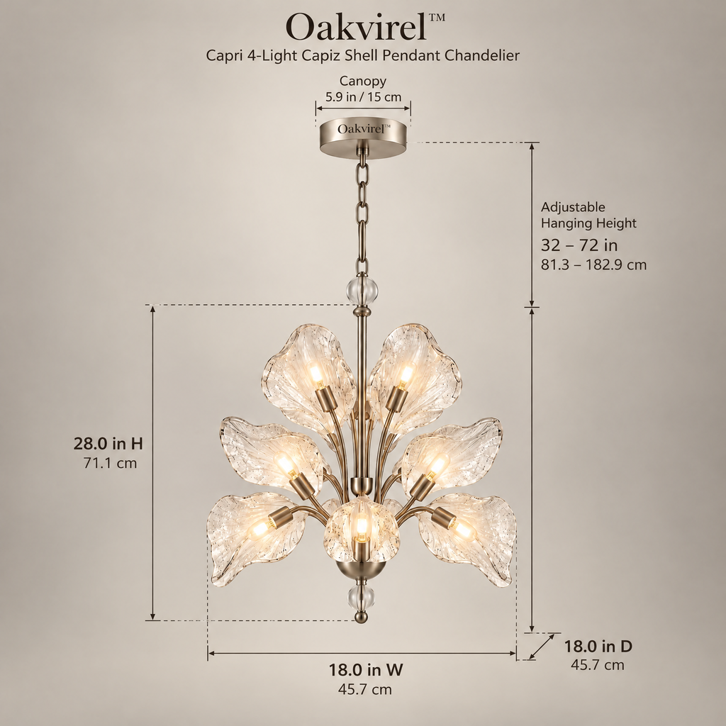 Oakvirel™ Capri 4-Light Capiz Shell Pendant Chandelier