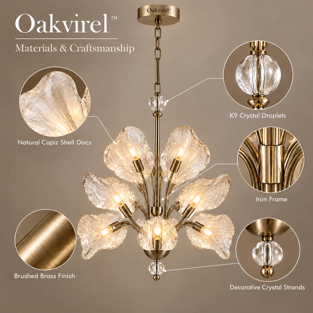 Oakvirel™ Capri 4-Light Capiz Shell Pendant Chandelier