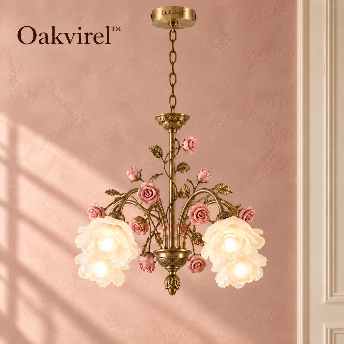Oakvirel™ Rosalie 5-Light Floral Rose Chandelier