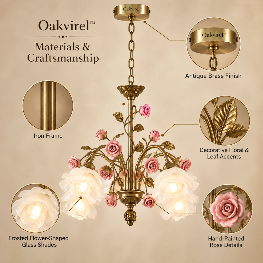 Oakvirel™ Rosalie 5-Light Floral Rose Chandelier