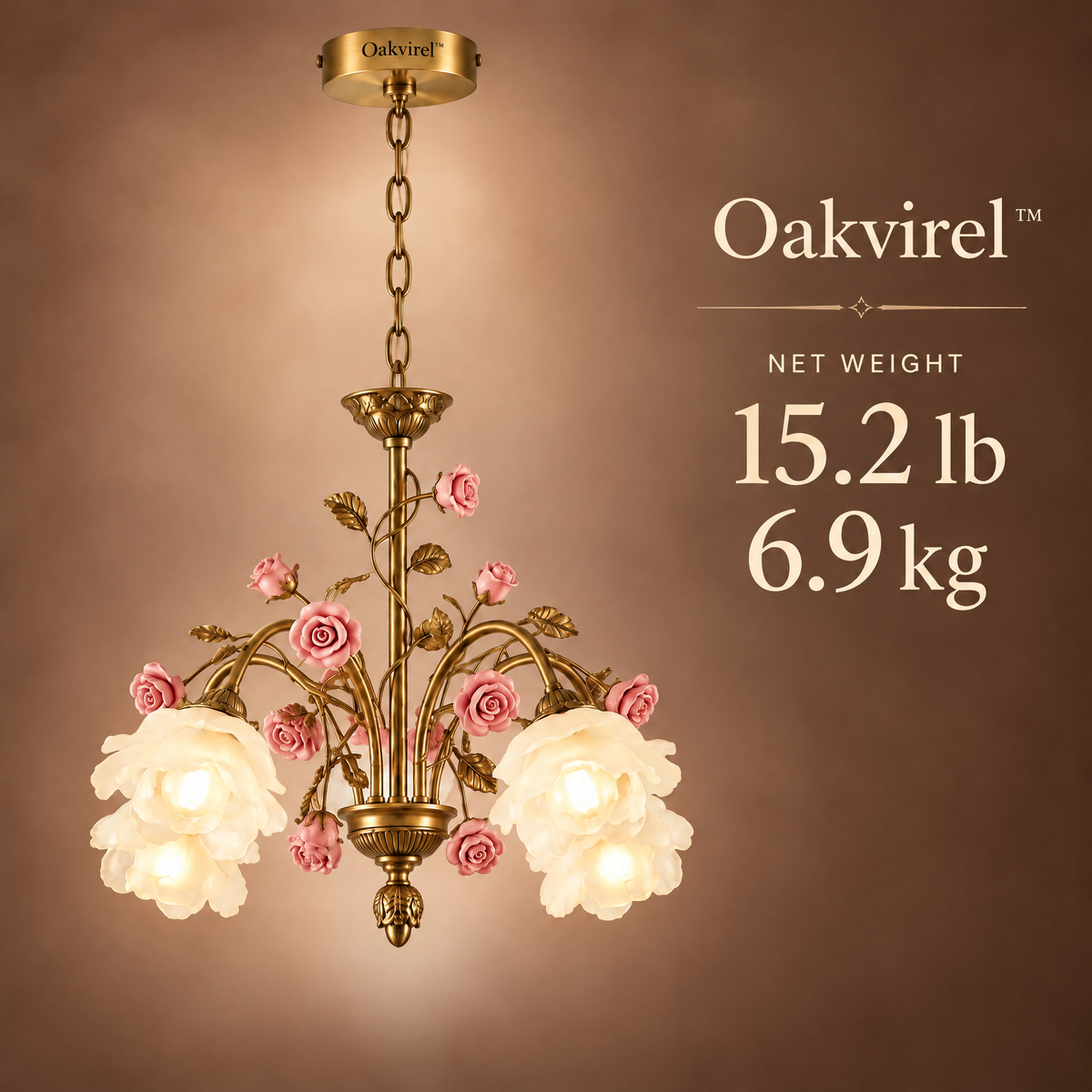 Oakvirel™ Rosalie 5-Light Floral Rose Chandelier