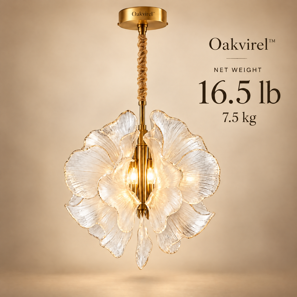 Oakvirel™ Aurelia 3-Light Petal Glass Pendant Chandelier