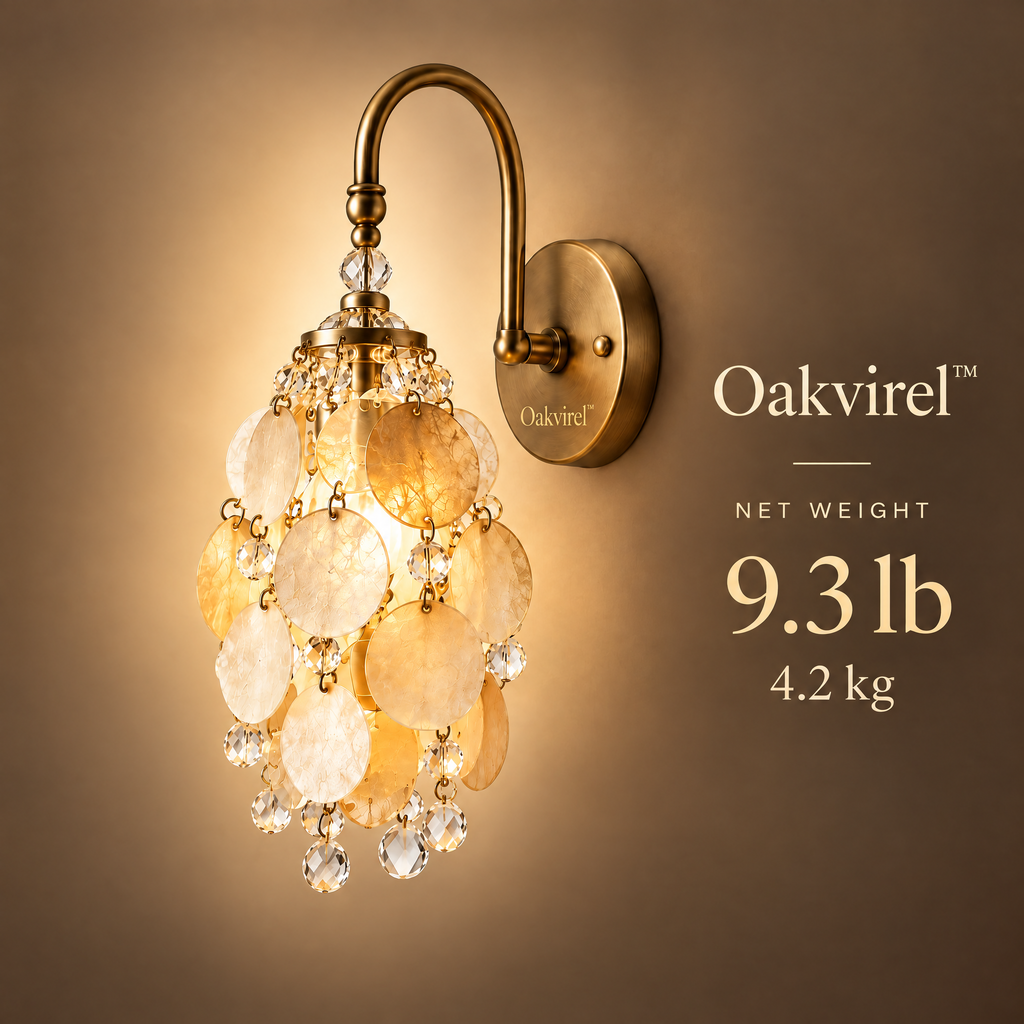 Oakvirel™ Aurevia Capiz Crystal Wall Sconce