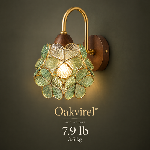 Oakvirel™  Verdelle Botanical Art Glass Wall Sconce