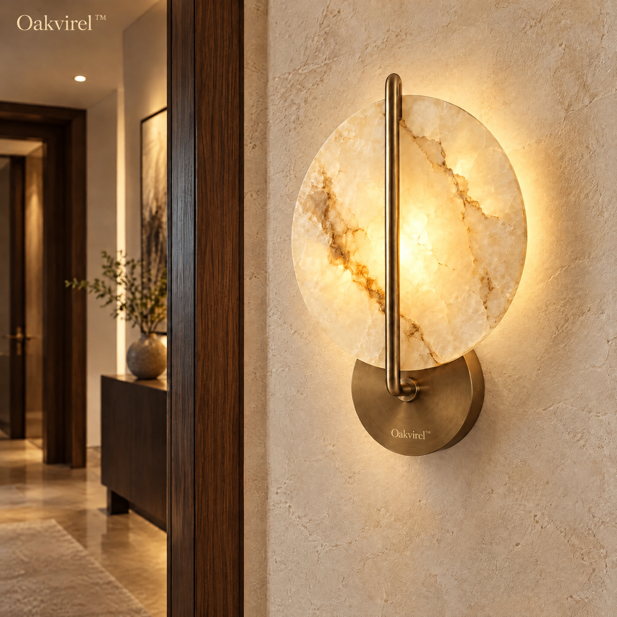 Oakvirel™ Solenne Onyx Halo Wall Sconce