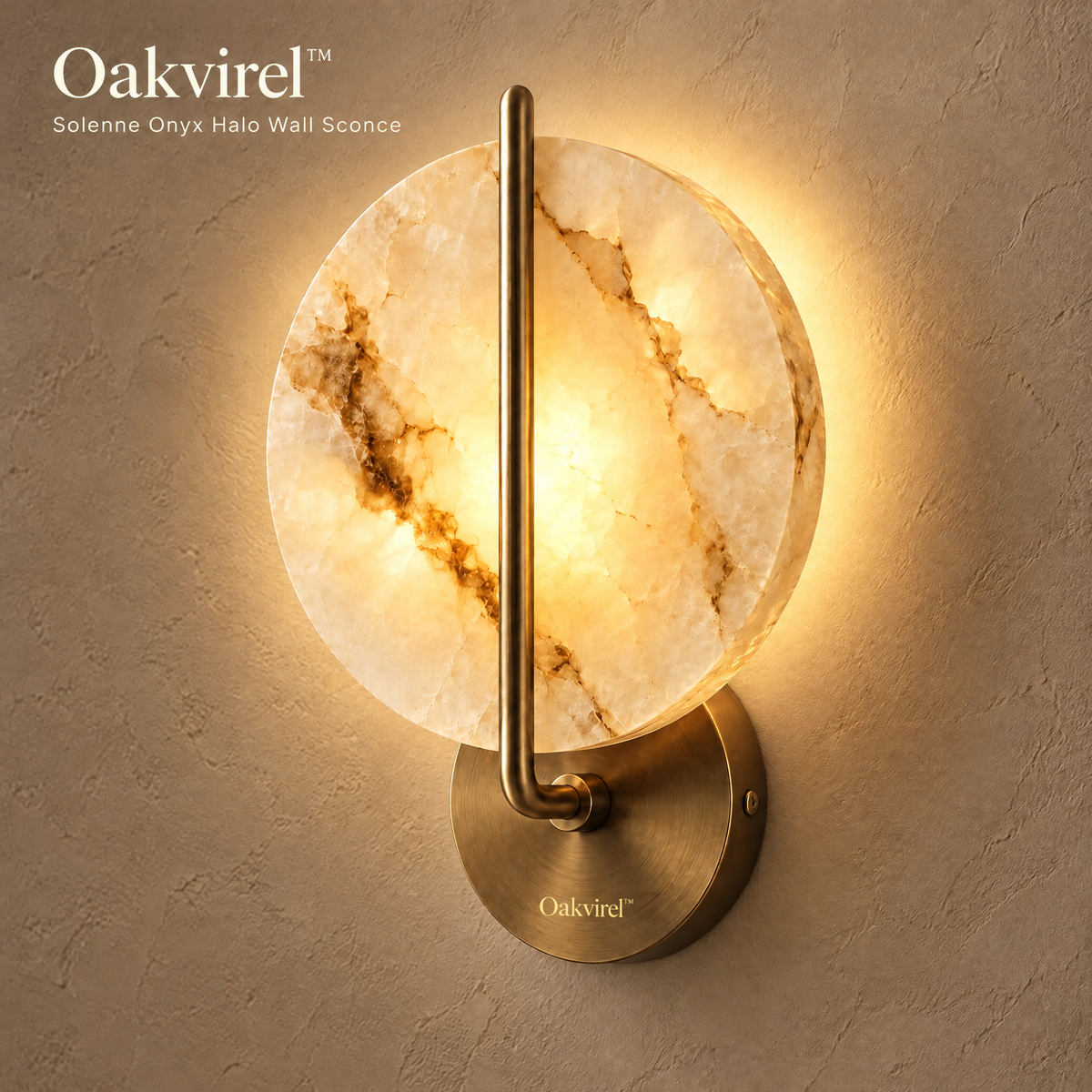 Oakvirel™ Solenne Onyx Halo Wall Sconce