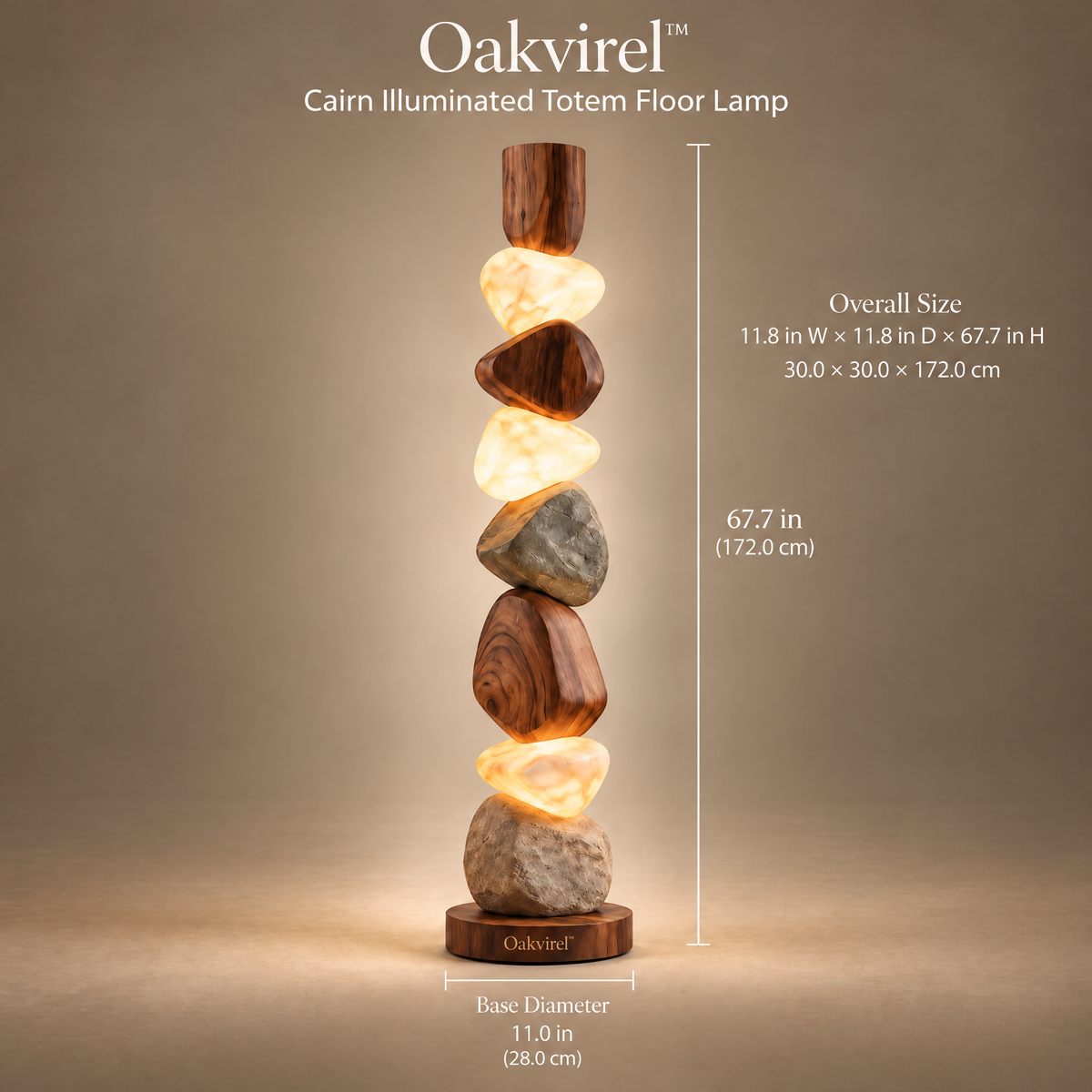 Oakvirel™ Cairn Illuminated Totem Floor